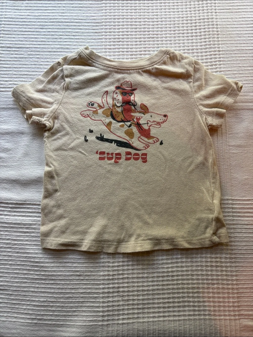 Old Navy Kids' Cream Graphic Tee with Running Dog Print